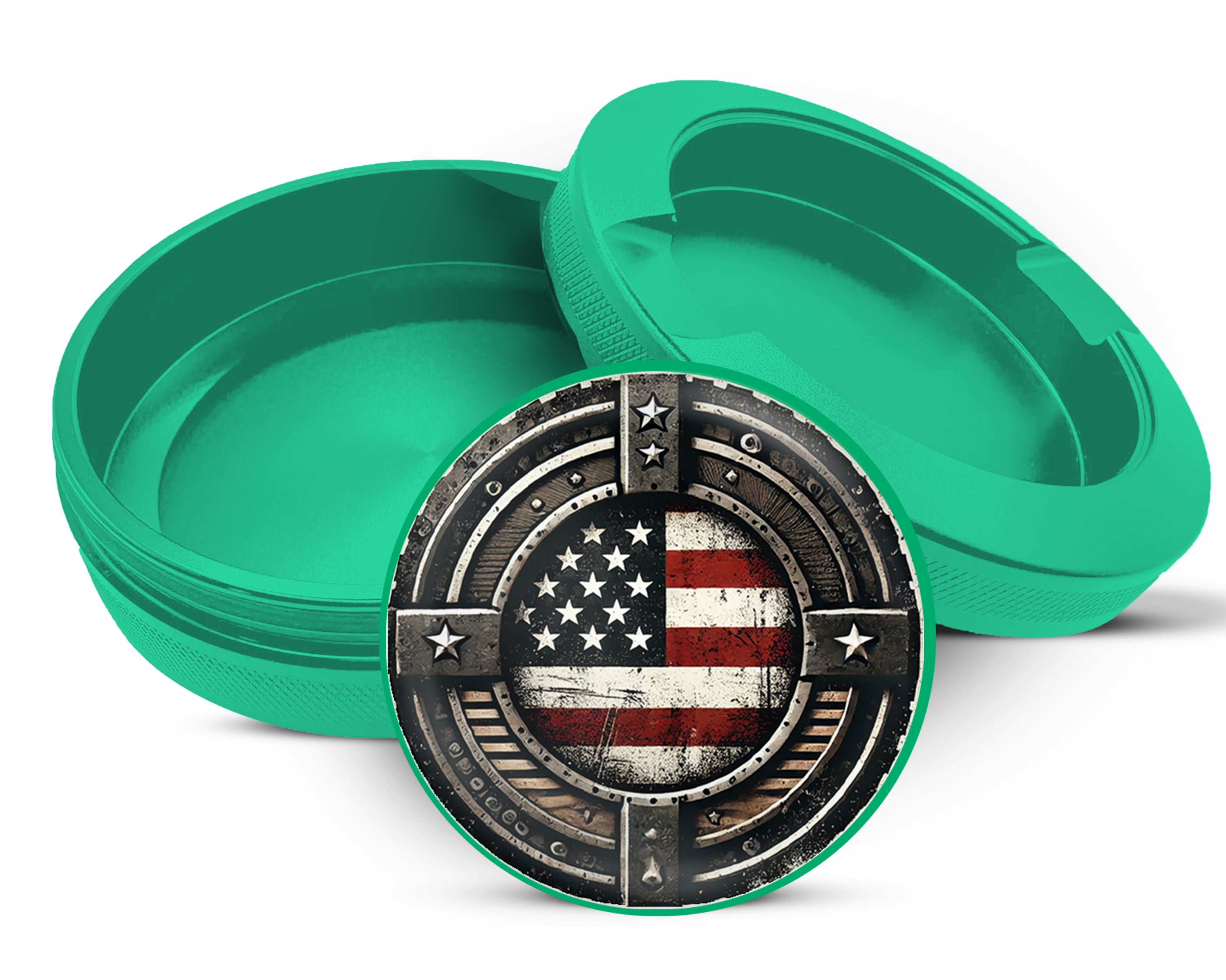 Green American Flag Snus Storage Case