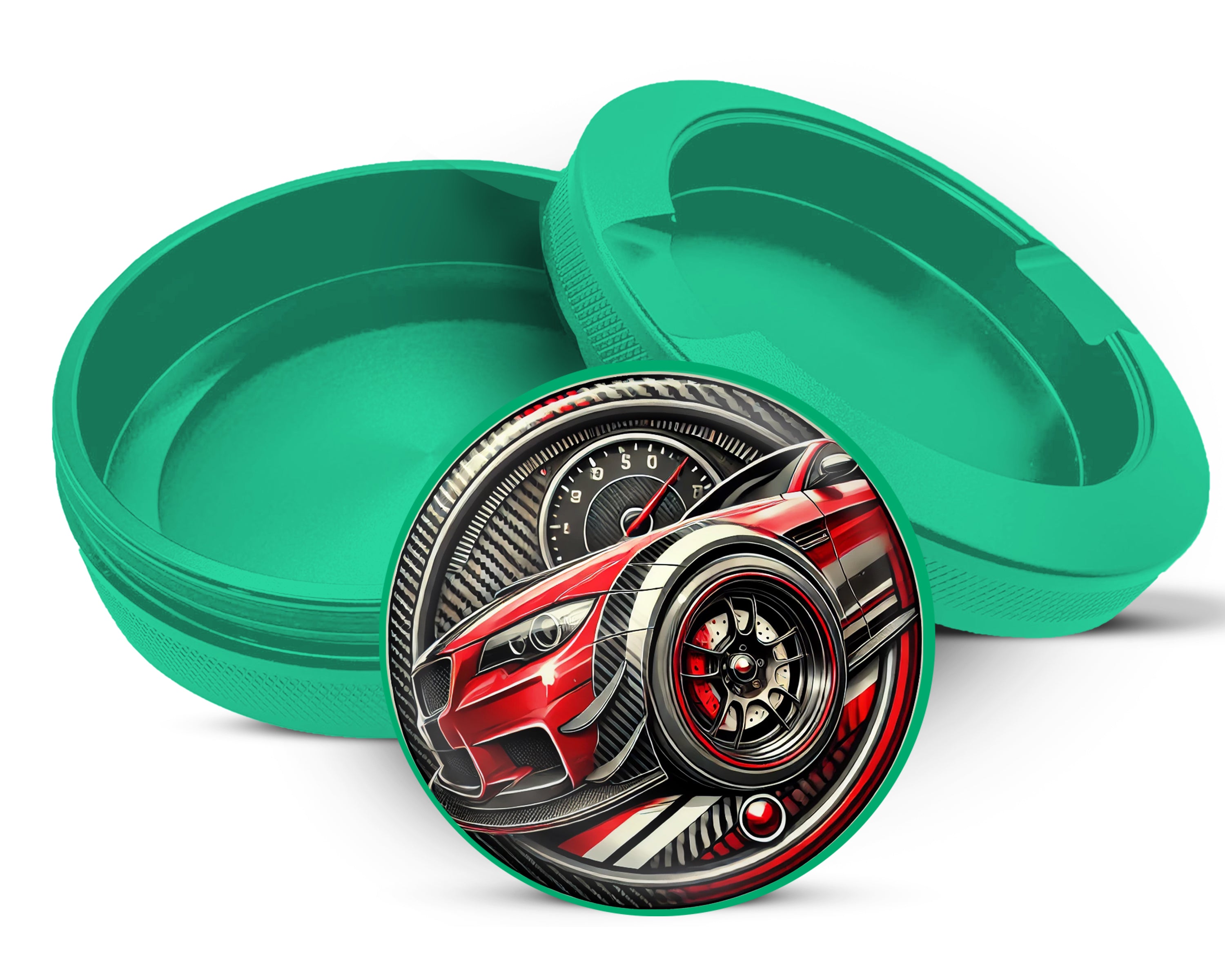 Green Racing Stripes Snus Storage Case