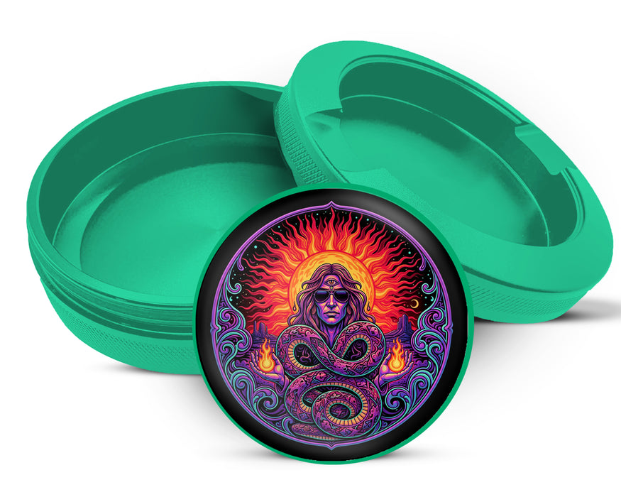 Green Psychedelic Serpent Sun Shaman Zyn Storage Case