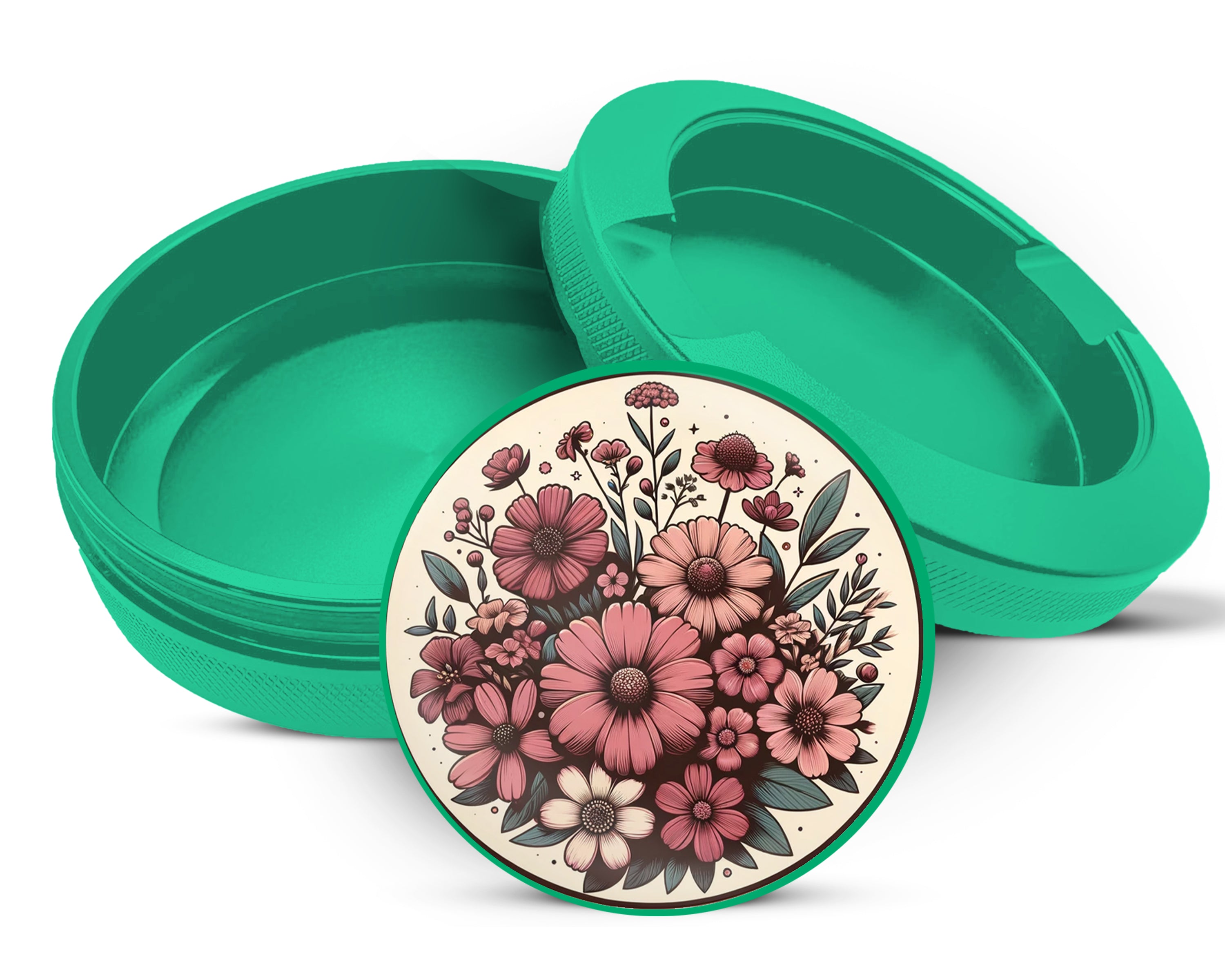 Green Vintage Flowers Snus Storage Case
