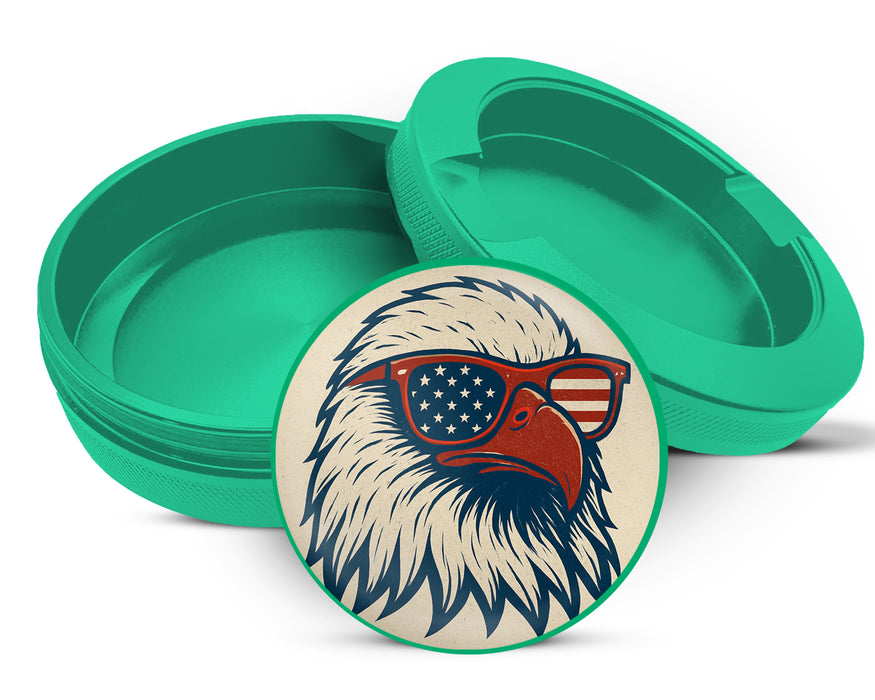 Green Patriotic Eagle With Sunglasses Snus Storage Case