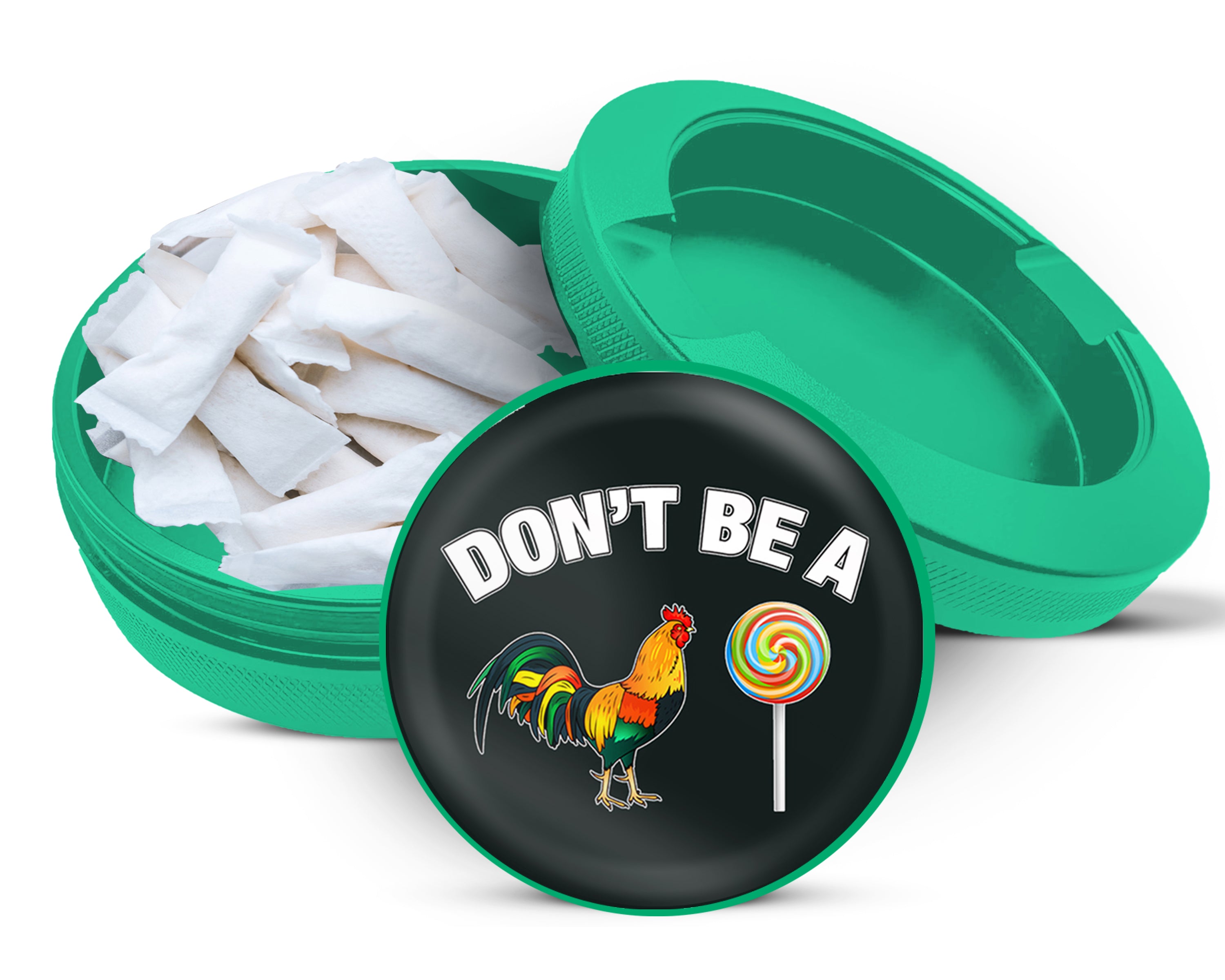 Green Don't Be A C-ck Lollipop Sucker Snus Storage Case