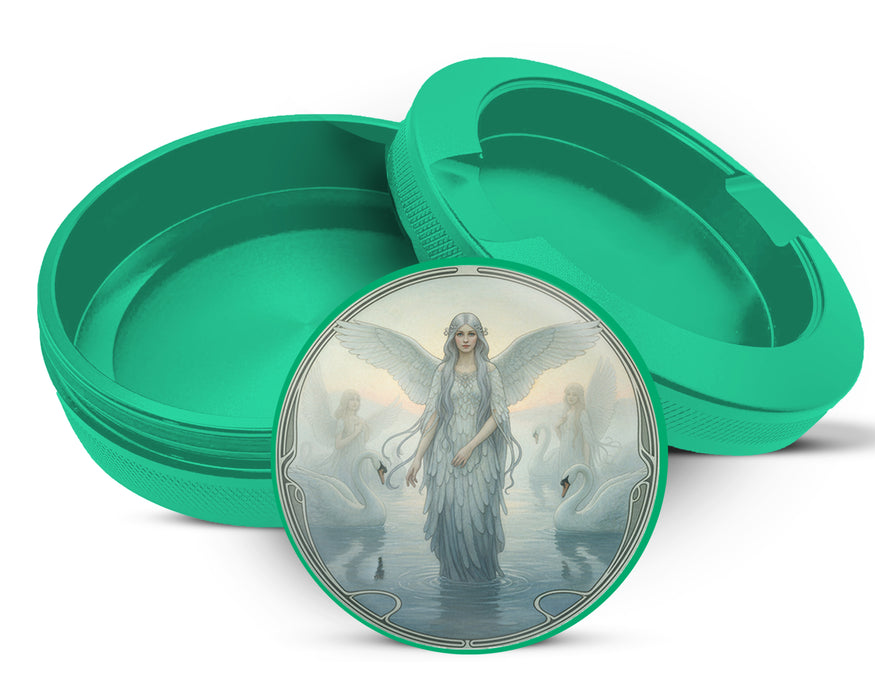 Green Art Nouveau Swan Angelic Vision Snus Storage Case