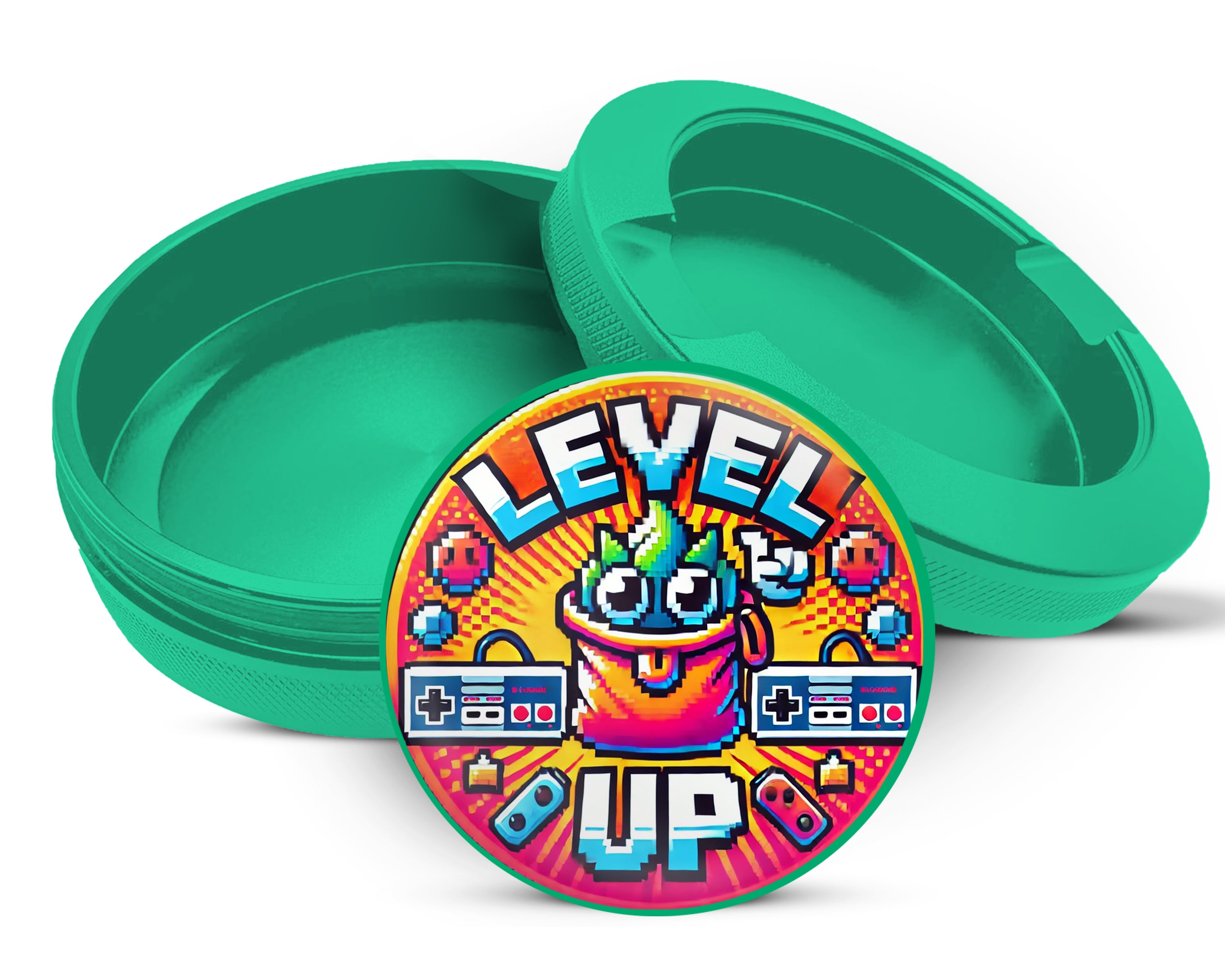 Green LEVEL UP Gamer Snus Holder, 8-Bit Retro Snus Storage Case
