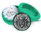 Green Viking Warrior Helmet Snus Storage Case