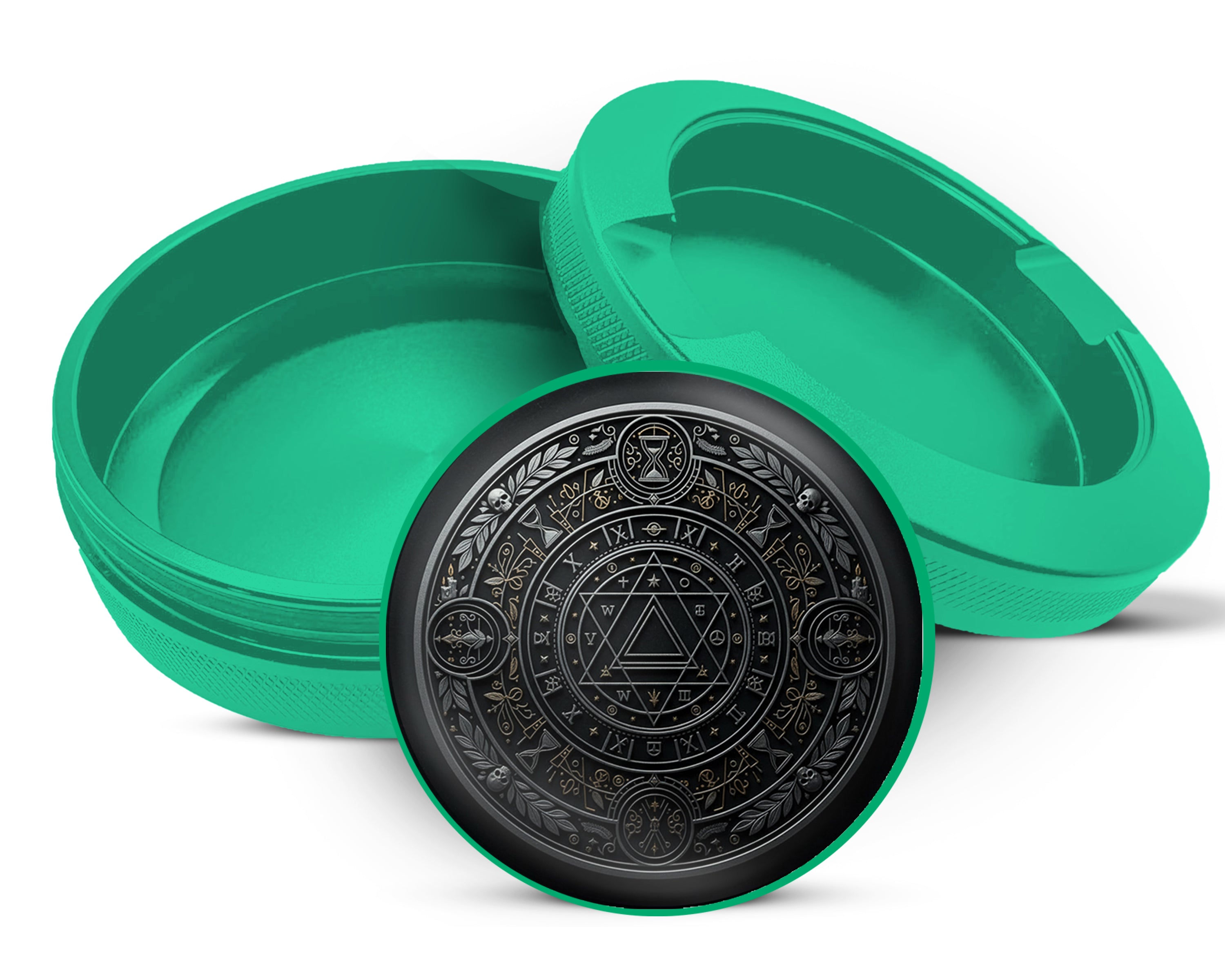 Green Occult Timekeeper Alchemy Seal Snus Storage Case