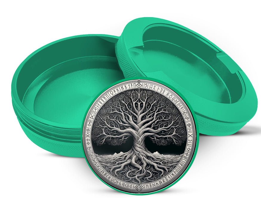 Green Norse Yggdrasil Tree Of Life Snus Storage Case