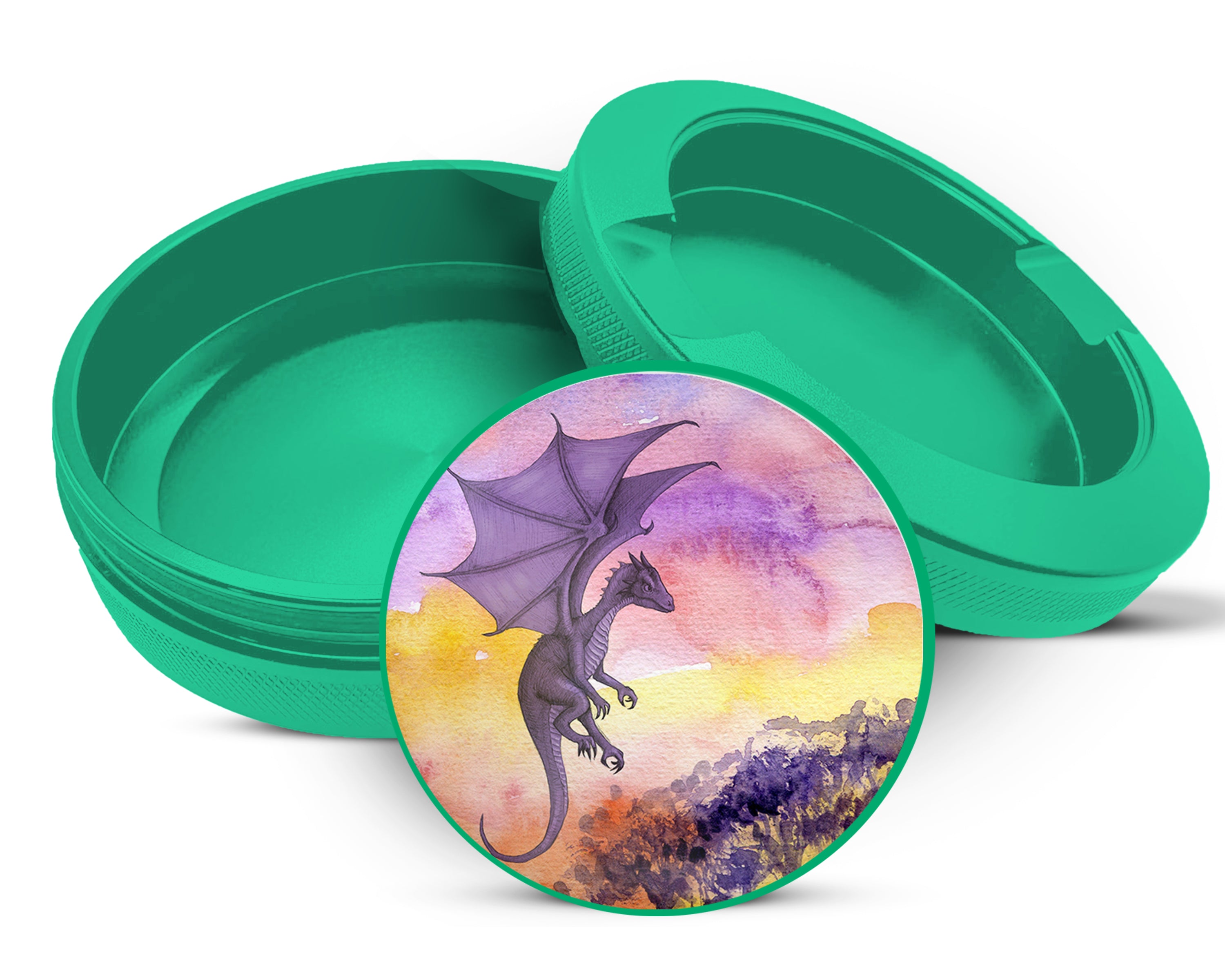 Green Purple Dragon Fantasy Snus Storage Case