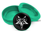 Green Goat Skull Satanic Snus Storage Case