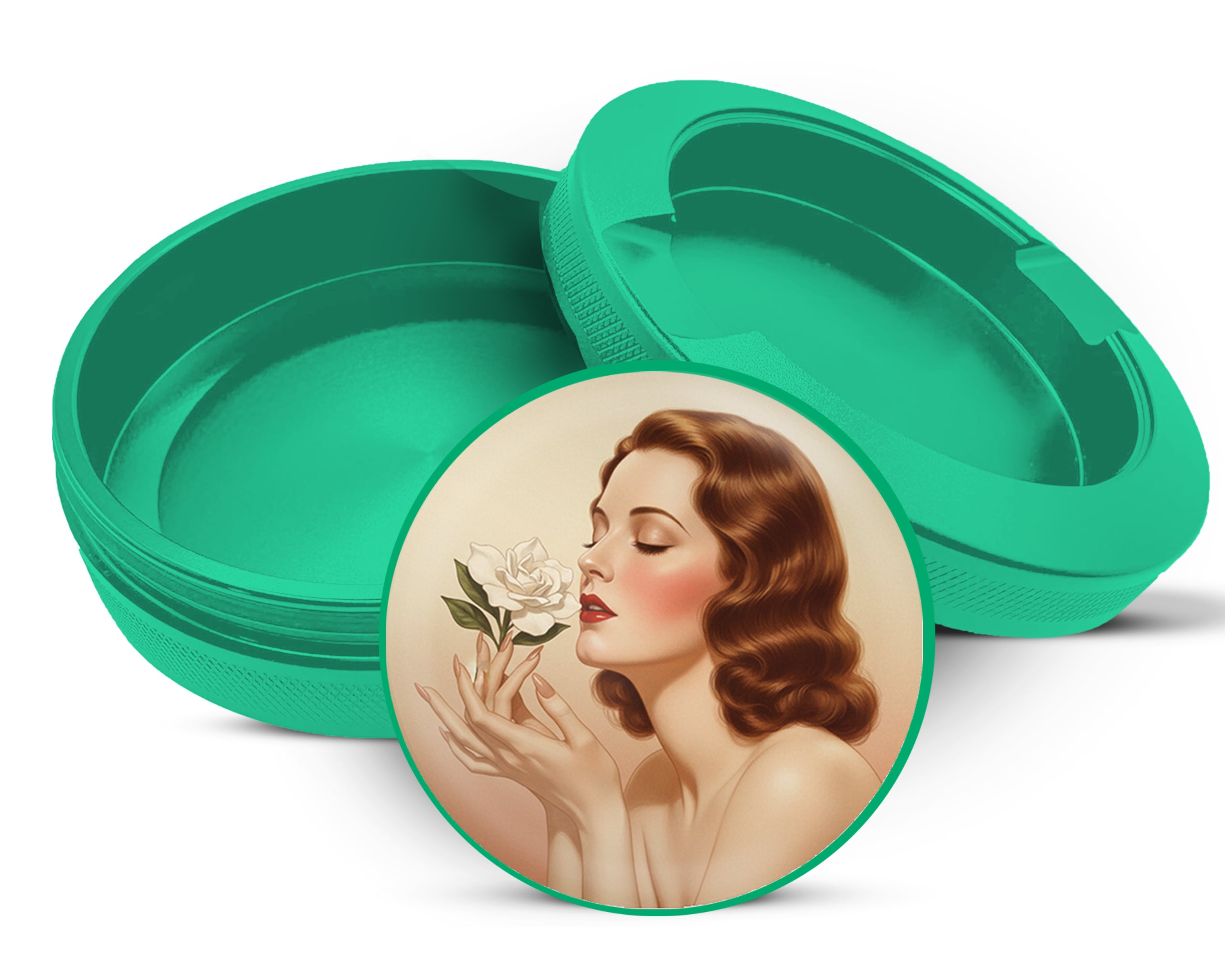 Green Vintage Rose Scented Beauty Snus Storage Case