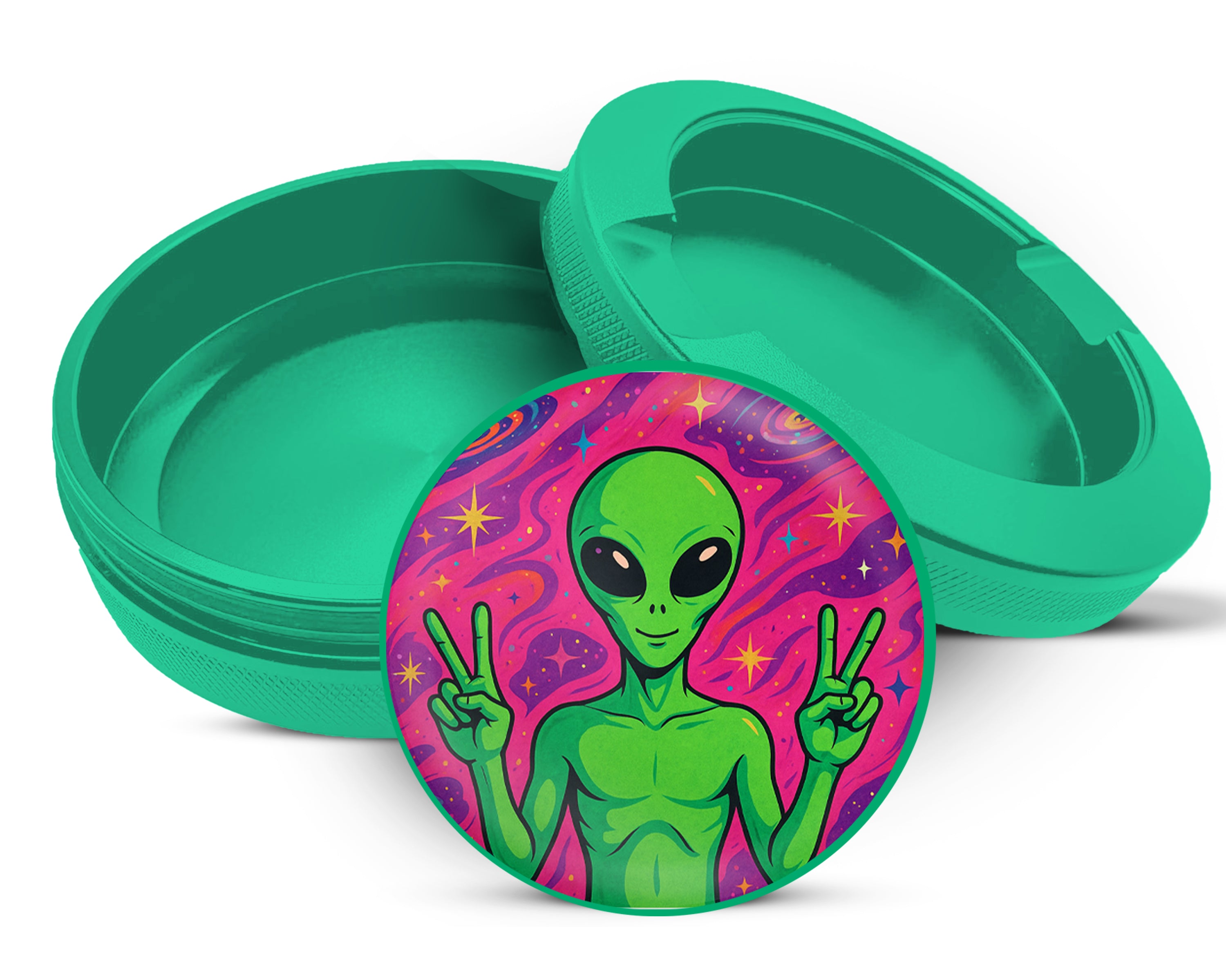 Green Alien We Come In Peace Snus Storage Case
