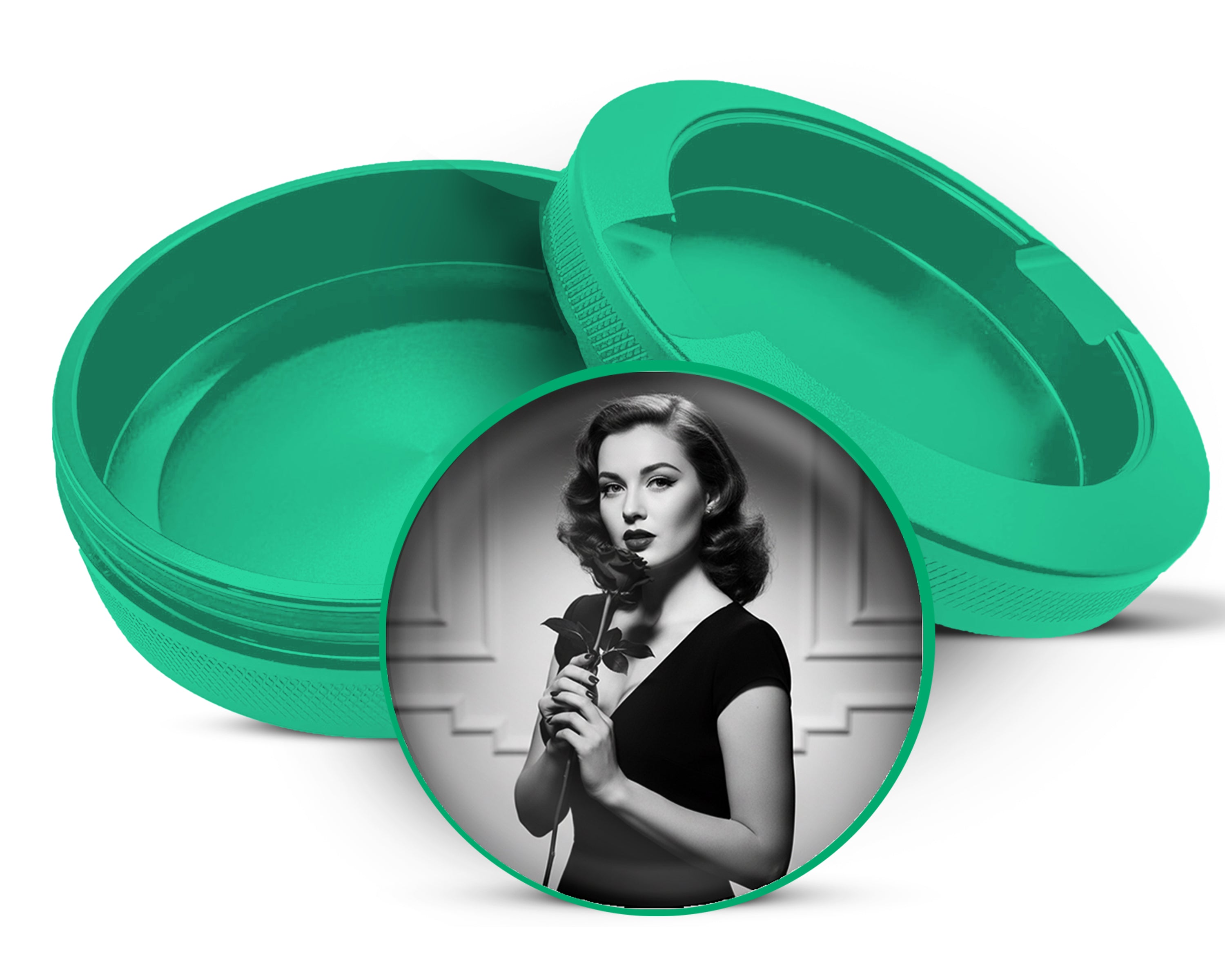 Green Noir Rose Vintage Elegance Snus Storage Case
