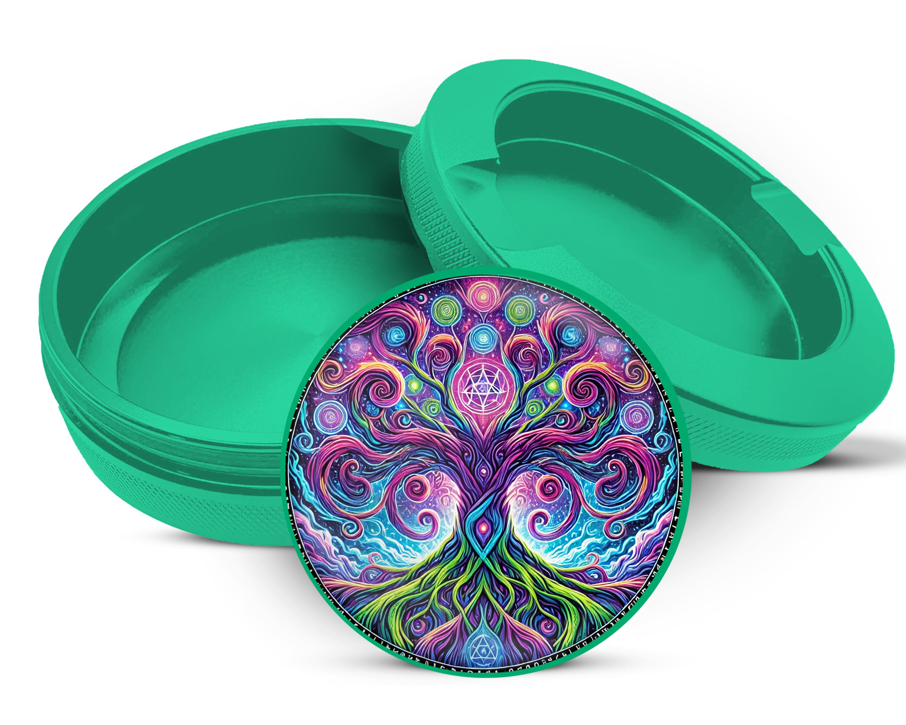 Green Psychedelic Yggdrasil, Old Norse Tree Of Life Snus Storage Case