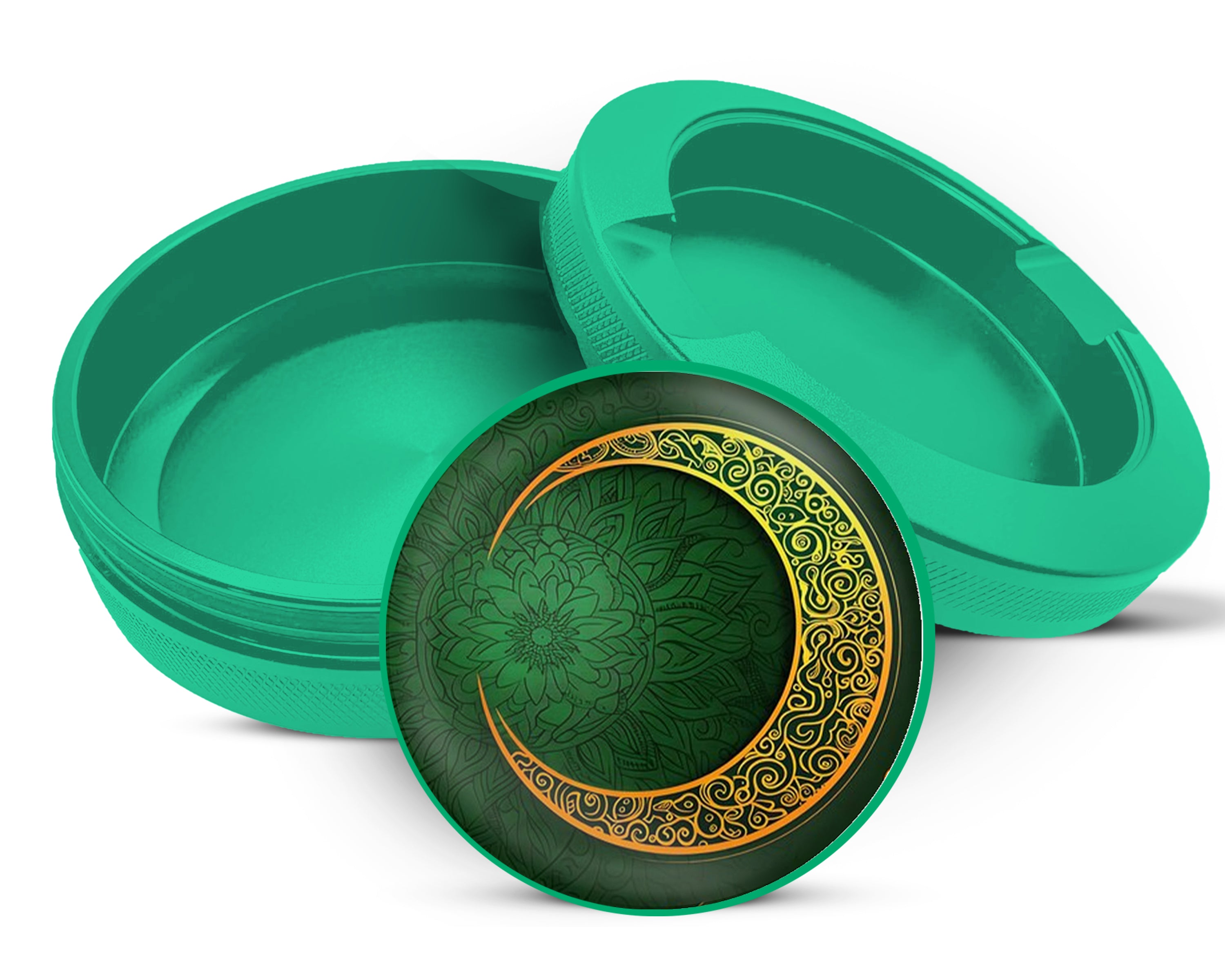 Green Eid Mubarak Crescent Moon With Stars Snus Storage Case