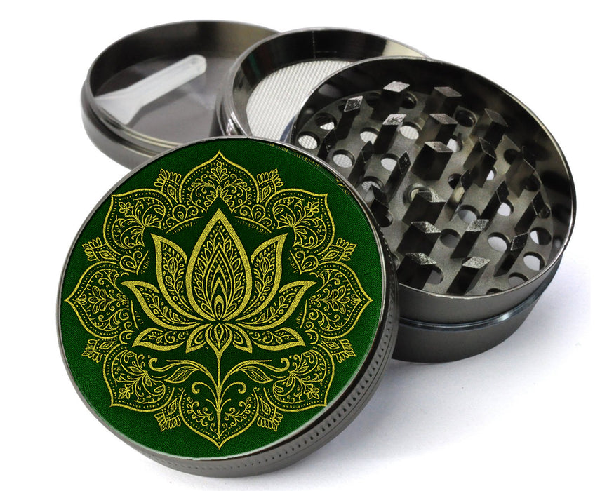 Golden Lotus Blossom Premium Herb Grinder, 2.5 Inch Spice and Herb Crusher