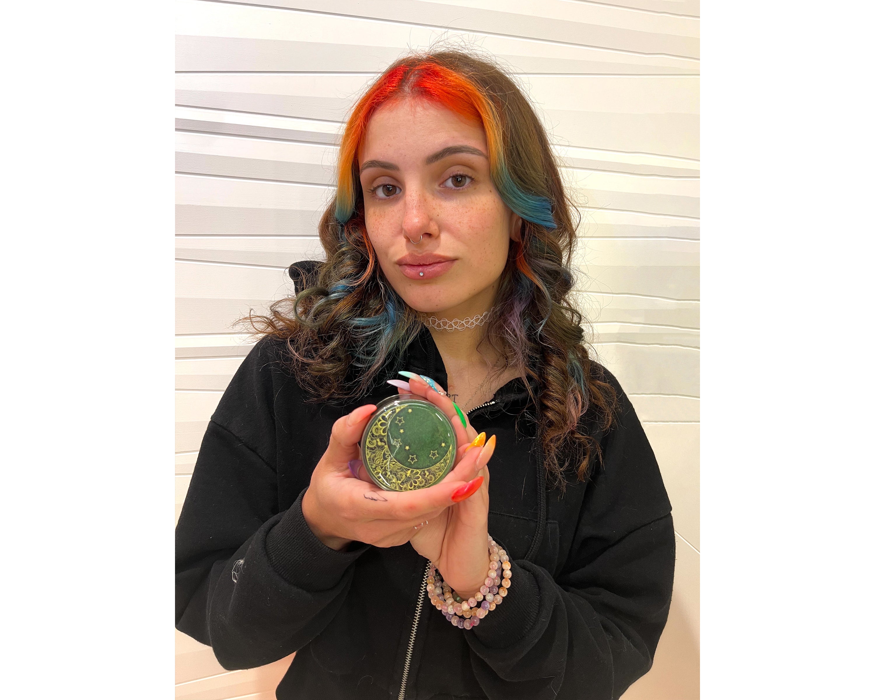 Crescent Moon With Stars Grinder, Whimsigoth Grinder, Magical Moon And Stars Grinder, Large Grinder, 5 Piece Grinder, Lunar Herb Crusher