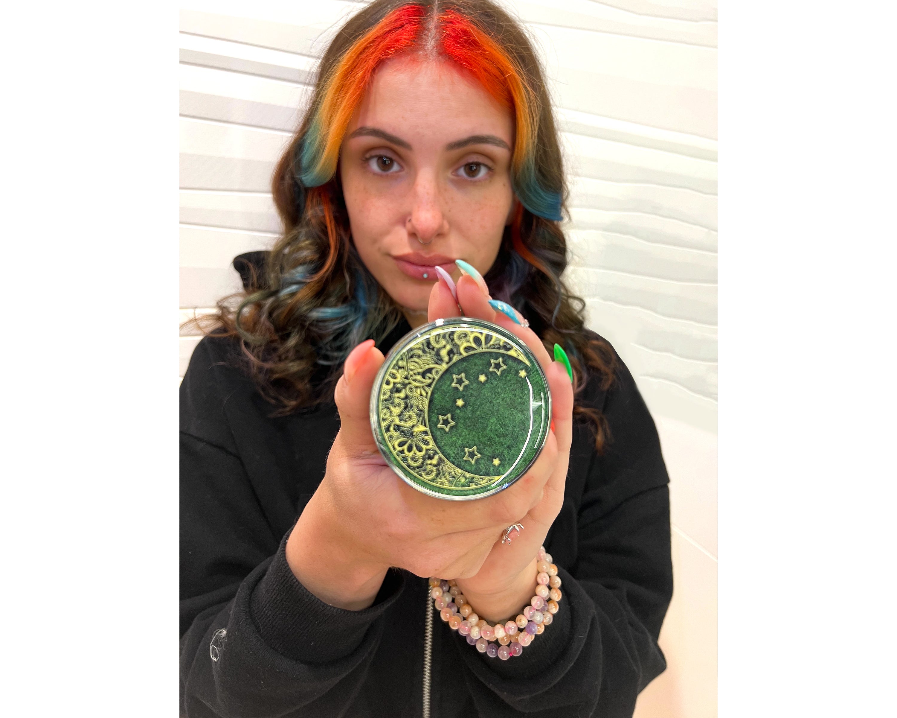 Crescent Moon With Stars Grinder, Whimsigoth Grinder, Magical Moon And Stars Grinder, Large Grinder, 5 Piece Grinder, Lunar Herb Crusher