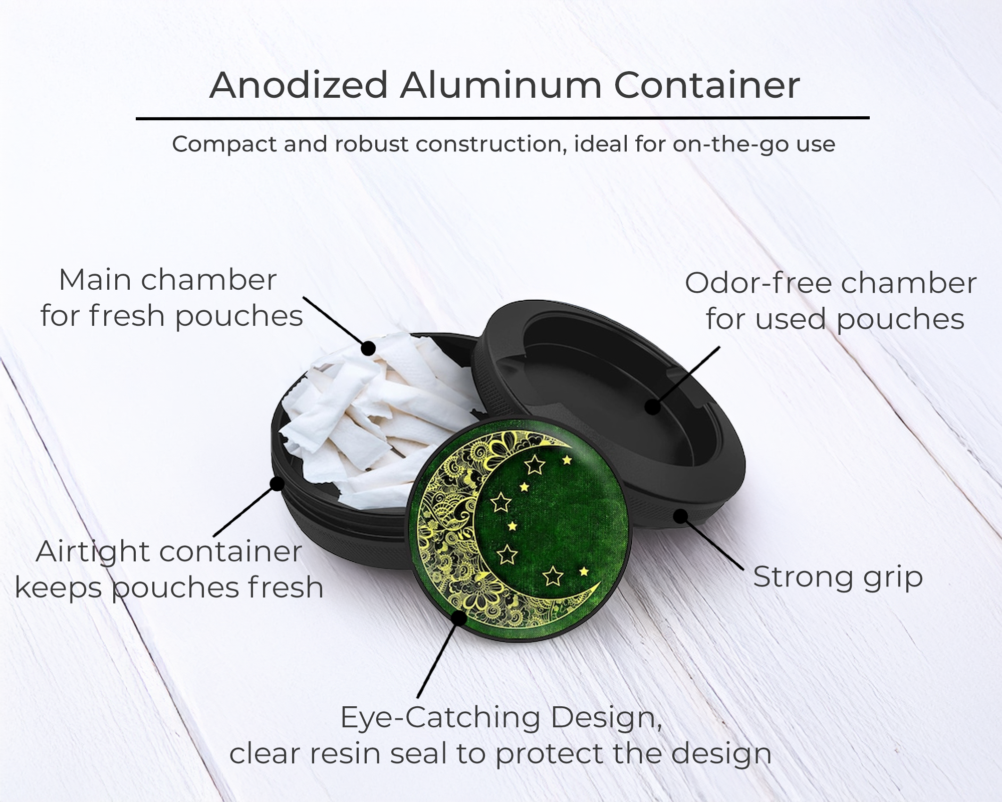 Snus Storage Case Alien We Come In Peace Black