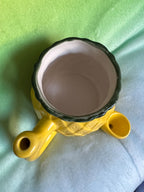 Tropical Pineapple Ceramic Novelty Mug - Dual-Chamber Design for Coffee and Herbs
