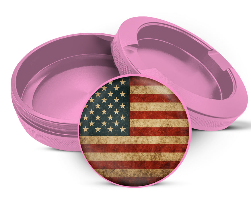 Rustic American Flag Zyn Storage Case Pink