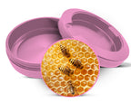 Bees on A Honeycomb Snus Storage Case Pink