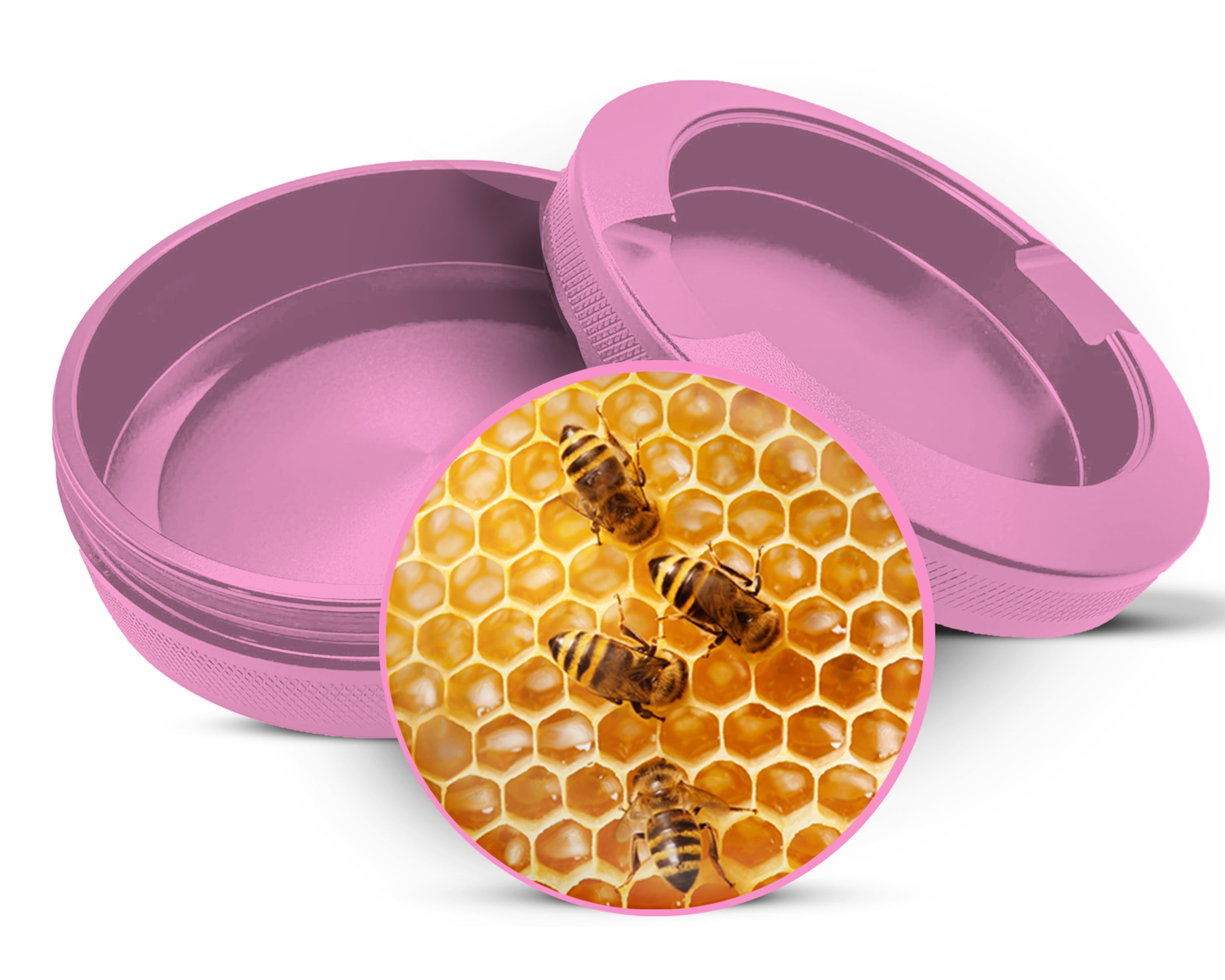 Bees on A Honeycomb Snus Storage Case Pink