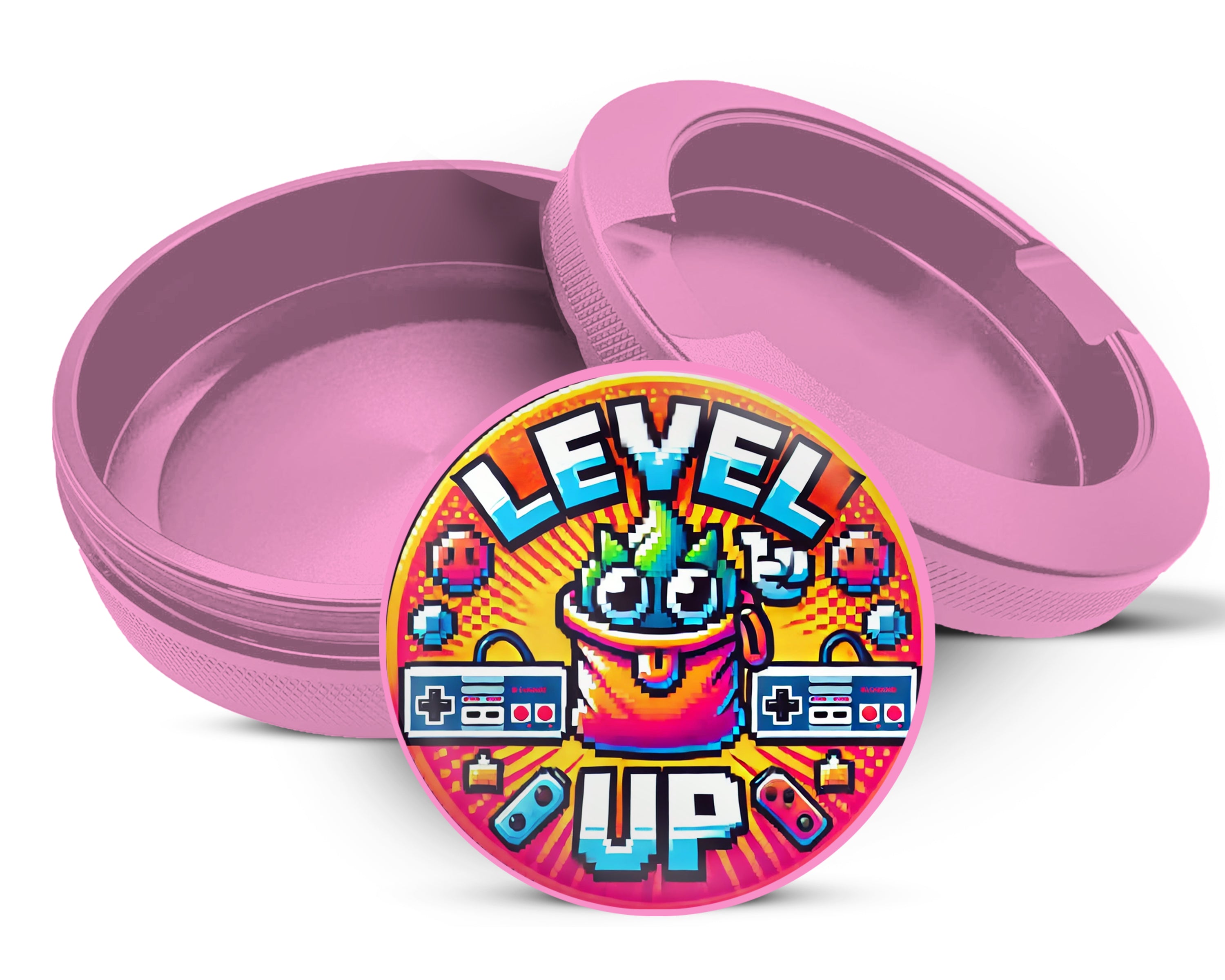 LEVEL UP Gamer Snus Holder, 8-Bit Retro Snus Storage Case Pink