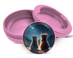 Cute Cats Staring At The Night Snus Storage Case Pink