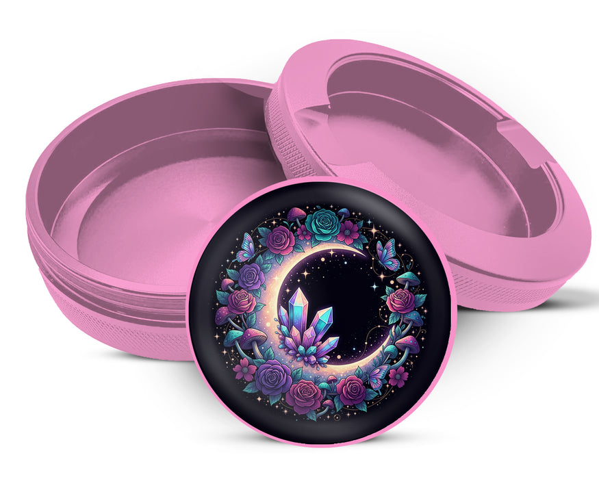 Floral Crescent Crystal Garden Snus Storage Case Pink