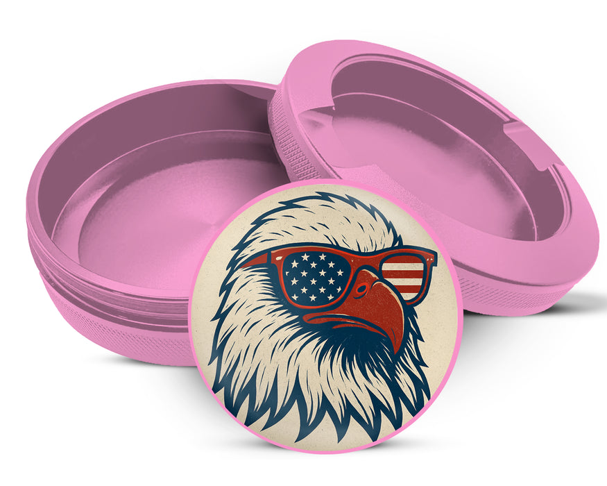 Patriotic Eagle With Sunglasses Zyn Storage Case Pink