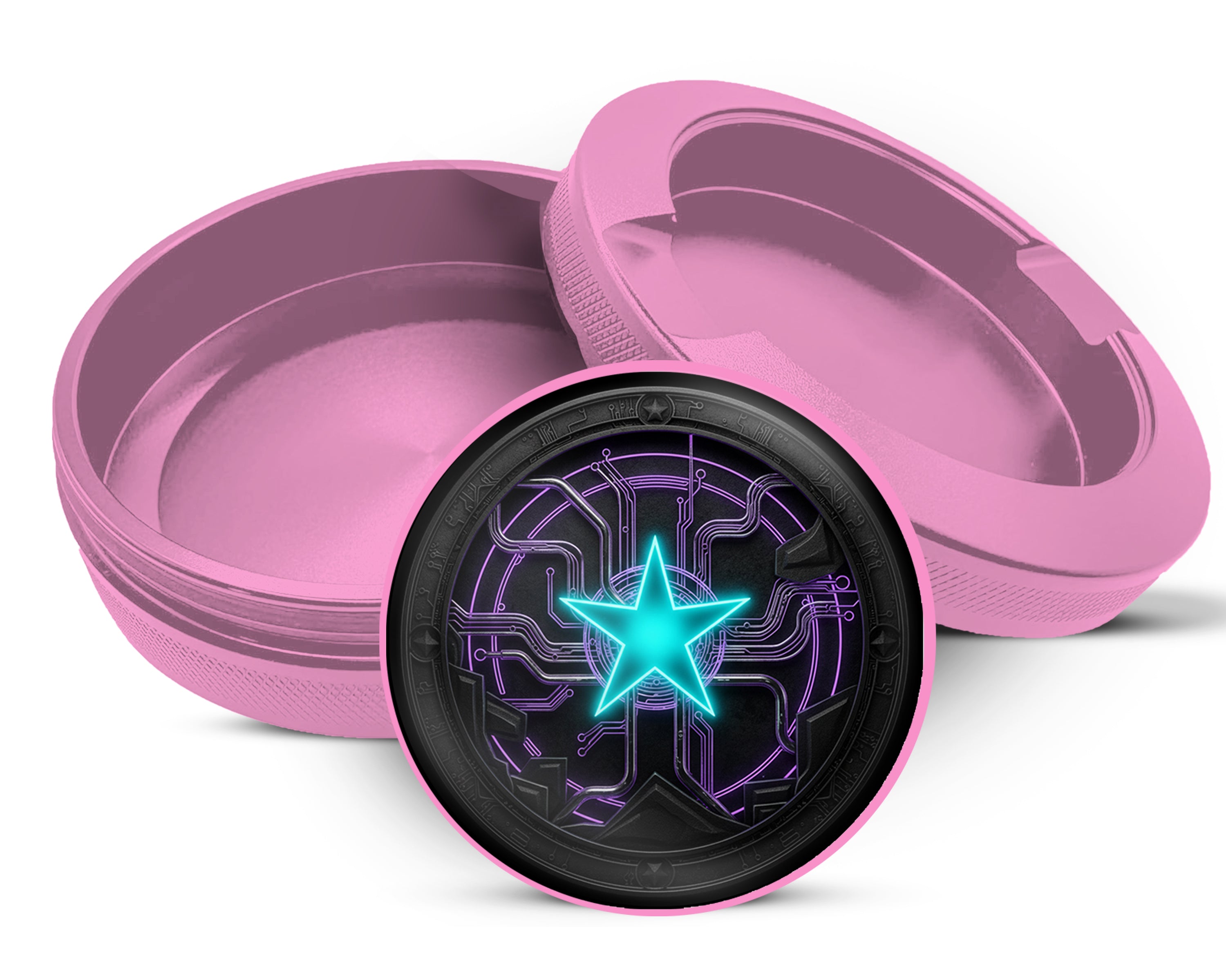 Neon Techno Star Circuit Snus Storage Case Pink