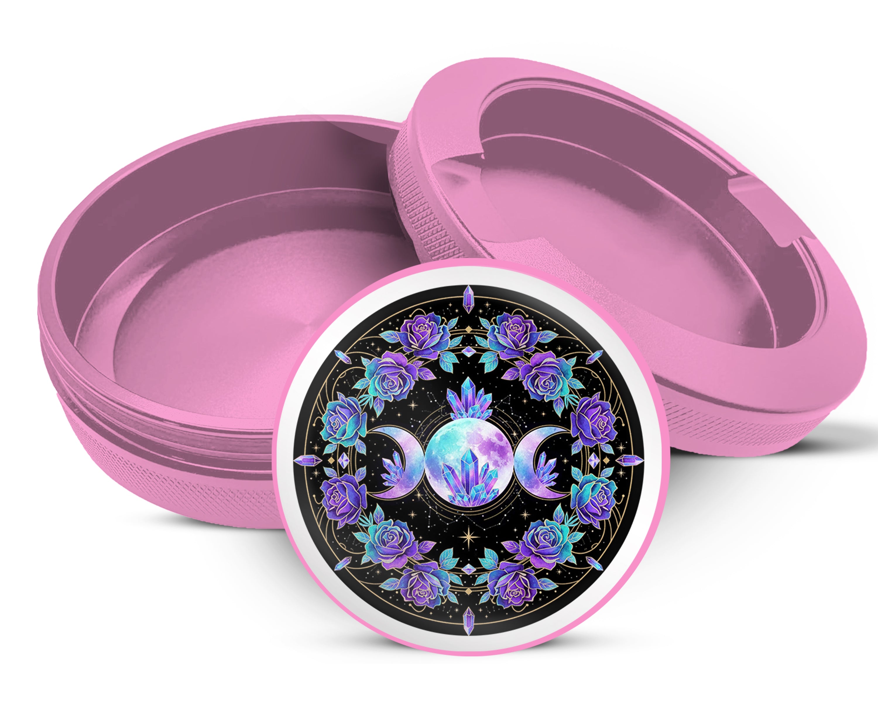Crystal Rose Moon Trinity Snus Storage Case Pink