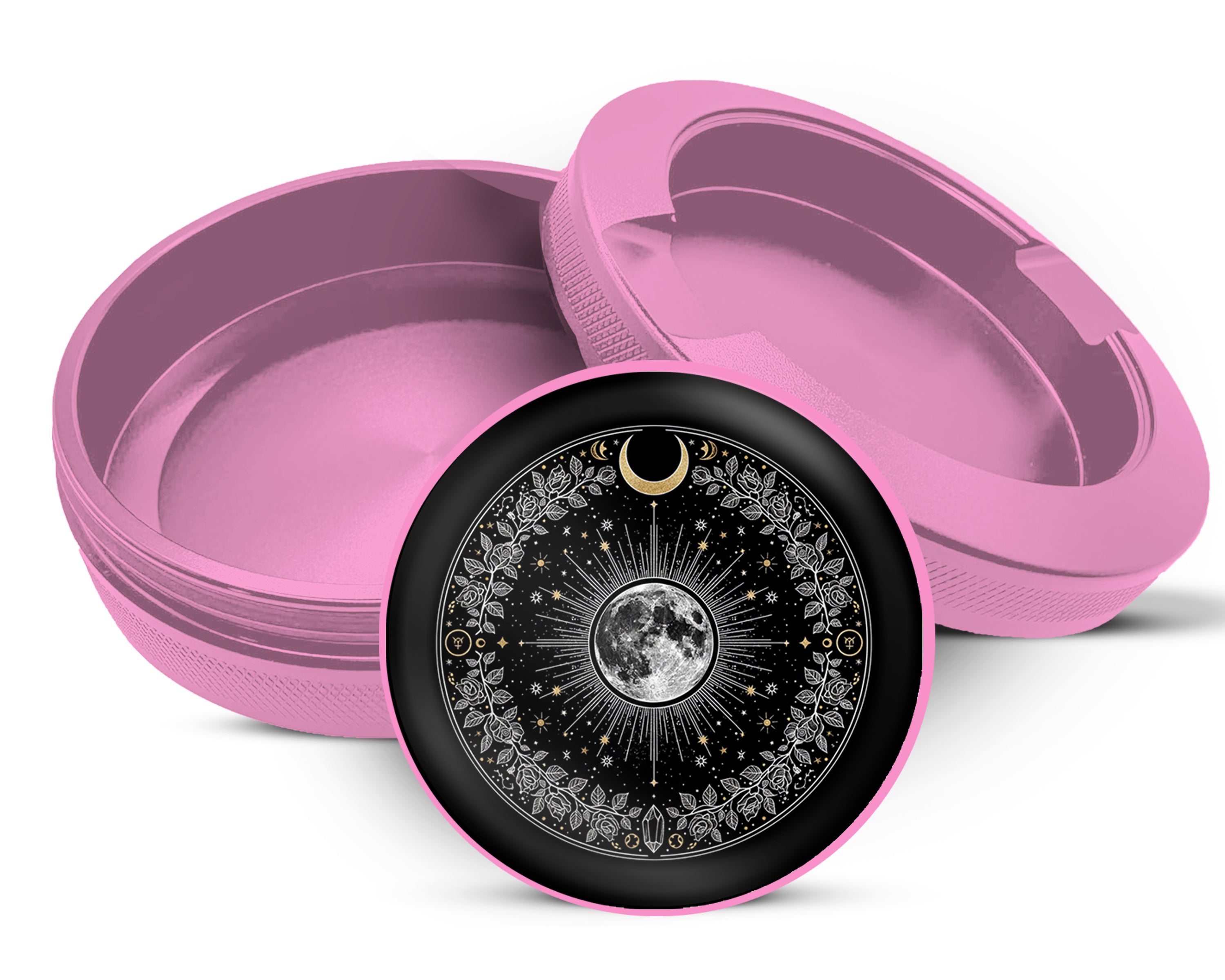 Lunar Bloom Celestial Circle Snus Storage Case Pink