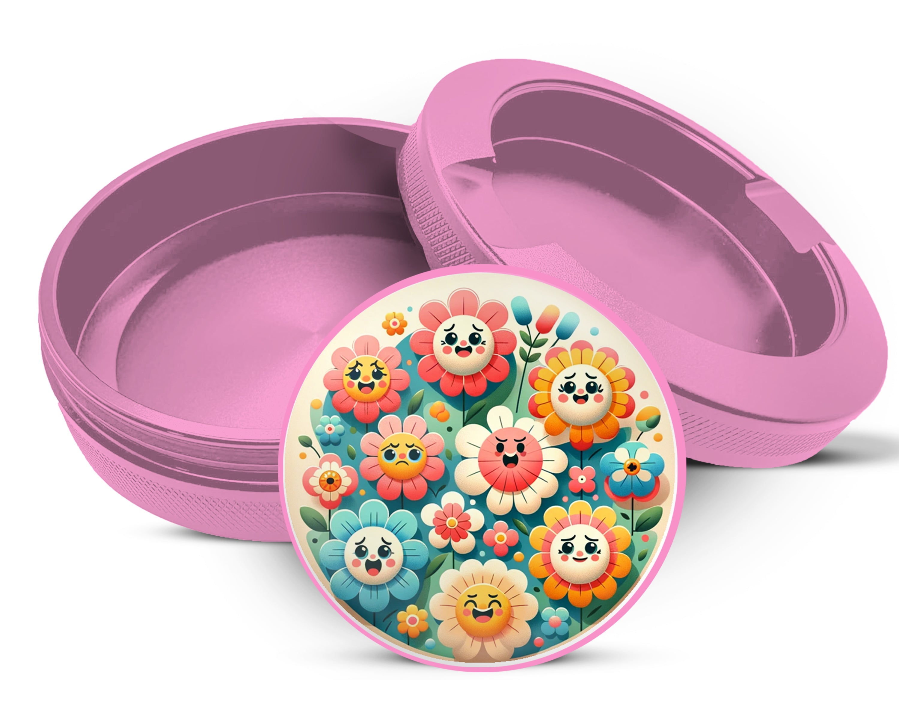 Happy Flower Power Snus Storage Case Pink