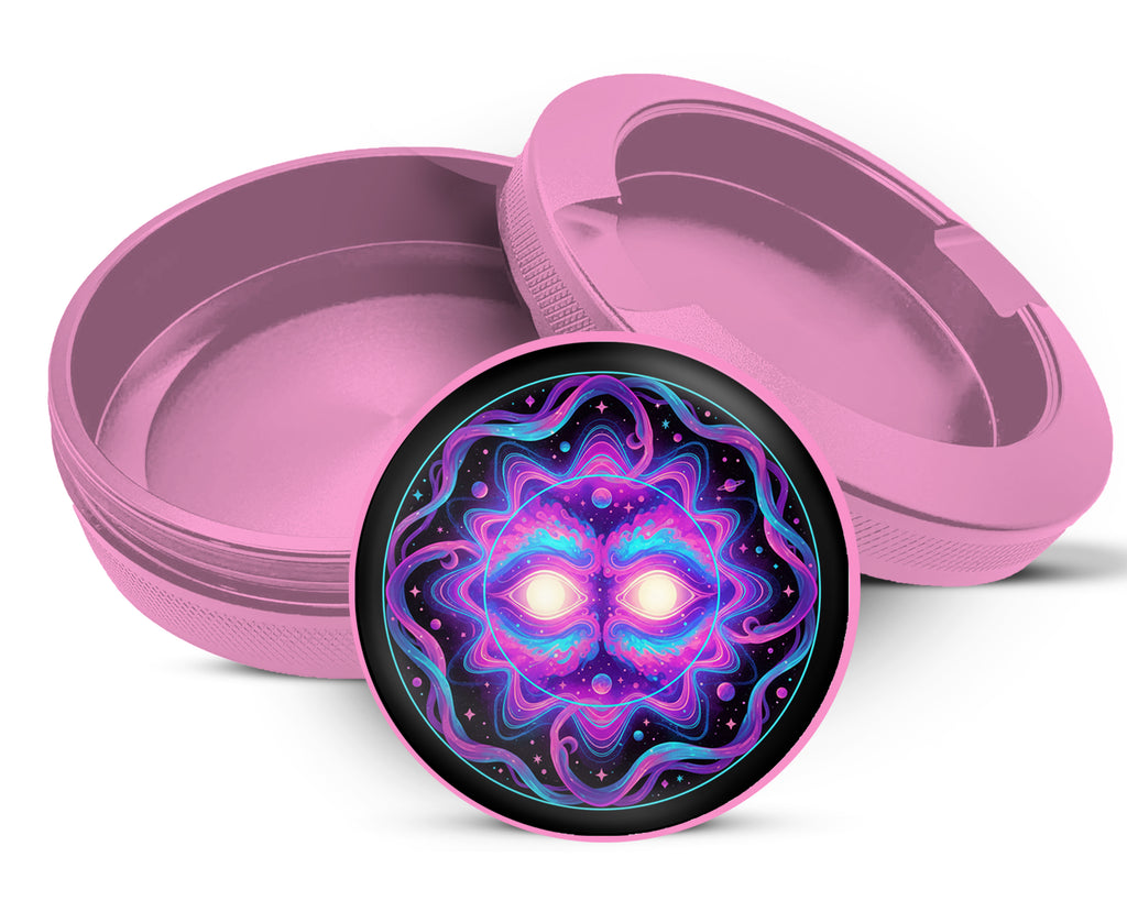Psychedelic Cosmic Sun Face Snus Storage Case Pink