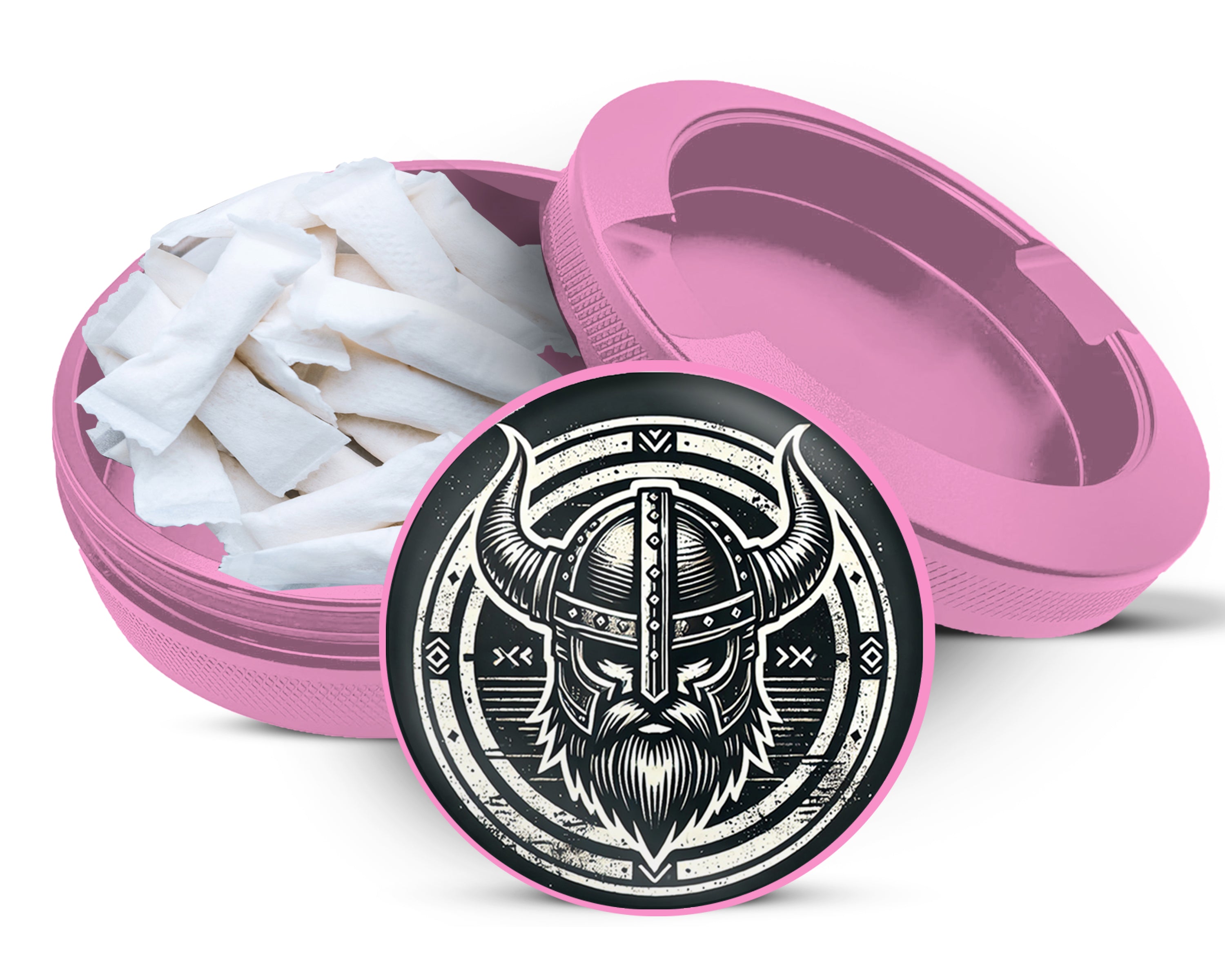 Viking Warrior Helmet Snus Storage Case Pink