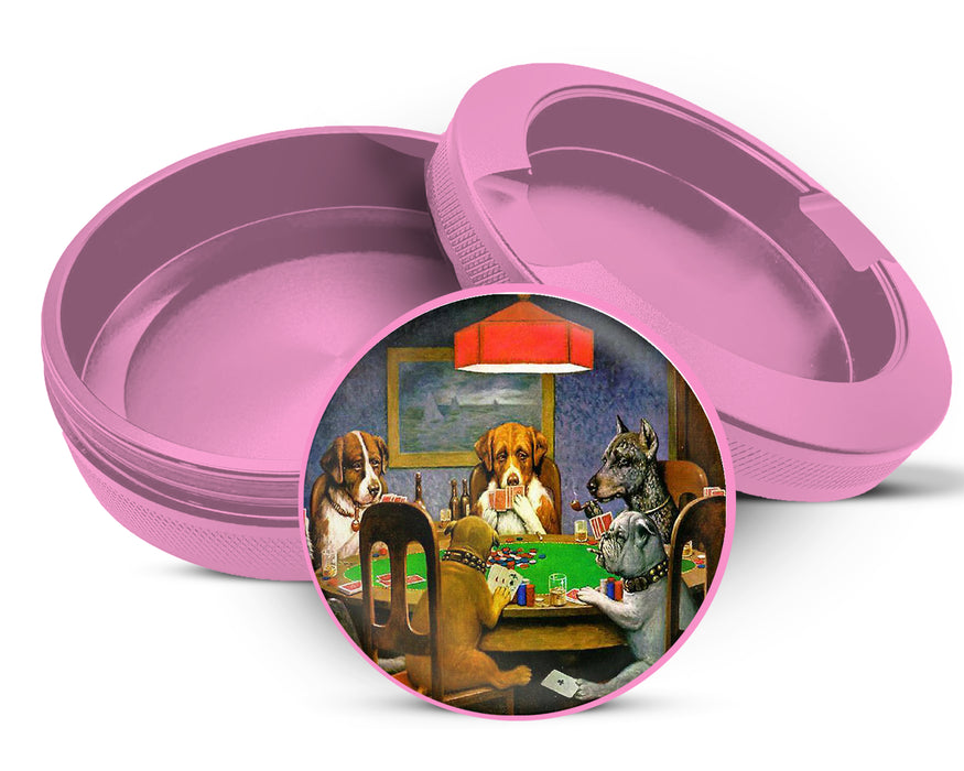 A Friend In Need, Dogs Playing Poker, by Cassius Marcellus Coolidge, Famous Artwork Snus Storage Case Pink