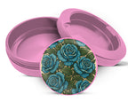 Blue Vintage Rose Pattern Traditional Style Snus Storage Case Pink