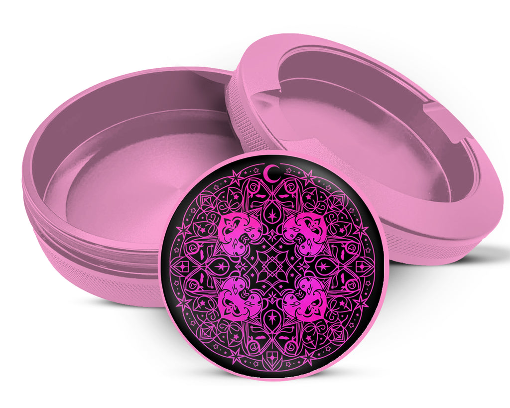 Witchy Cosmic Sigil Mandala Snus Storage Case Pink