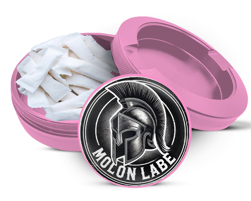 Molon Labe Spartan Helmet Zyn Storage Case Pink