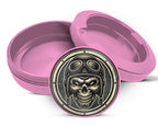 Biker Skull Snus Storage Case Pink