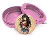 Anime Retro Pin-Up Girl with Long Hair and Tattoos Snus Storage Case Pink