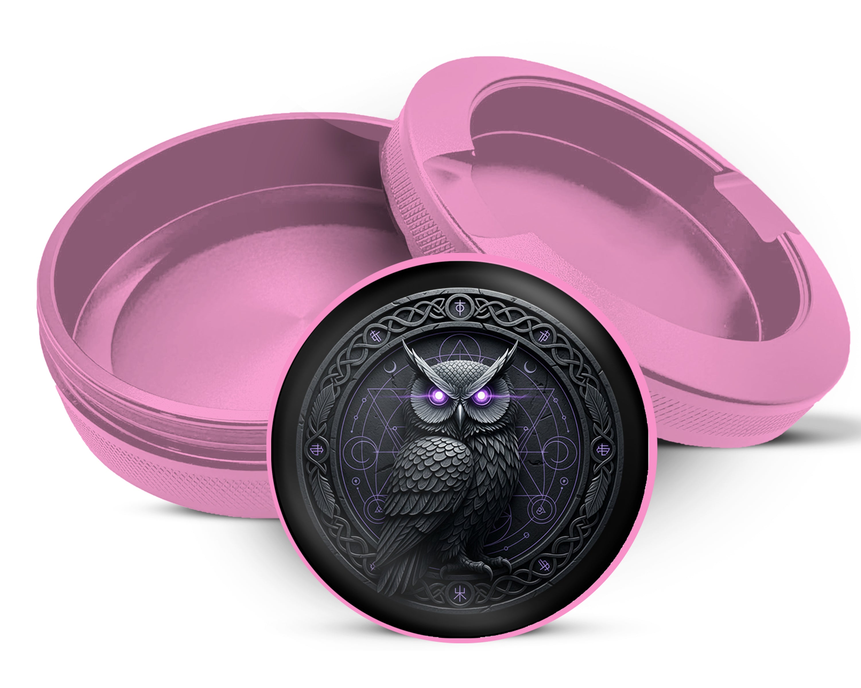 Arcane Owl Wisdom Sigil Snus Storage Case Pink