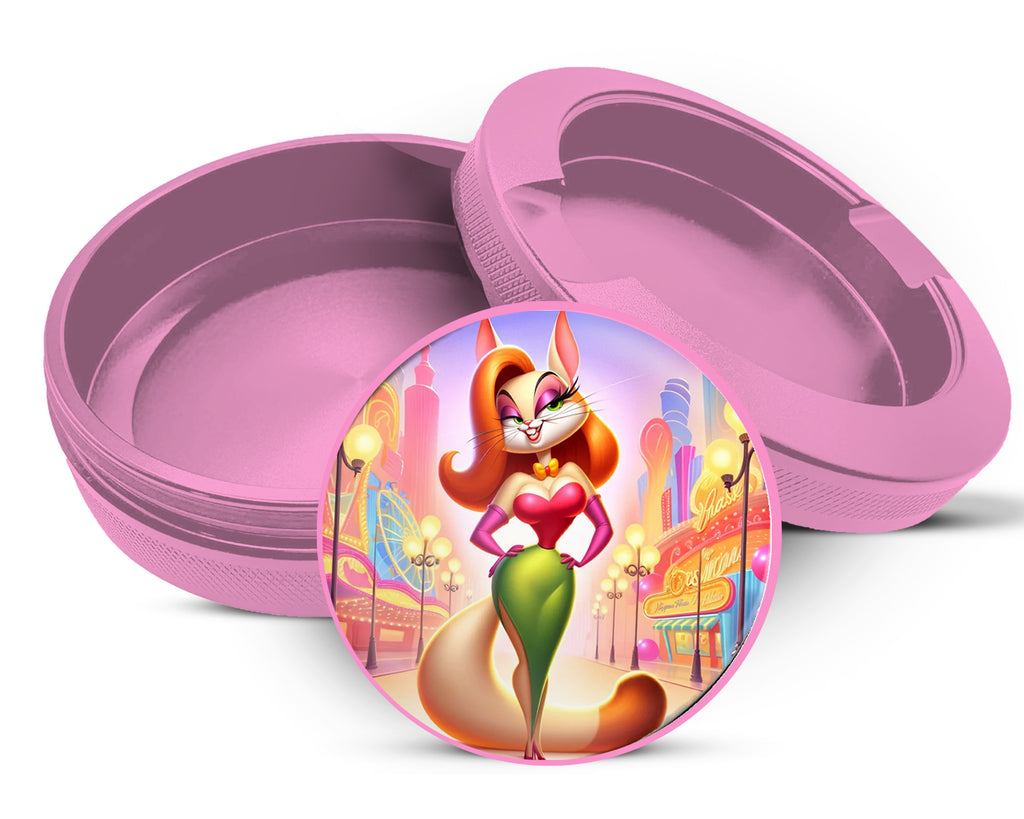 Jessica Rabbit as a Cat Grinder, Bombshell Feline Animated Snus Storage Case Pink