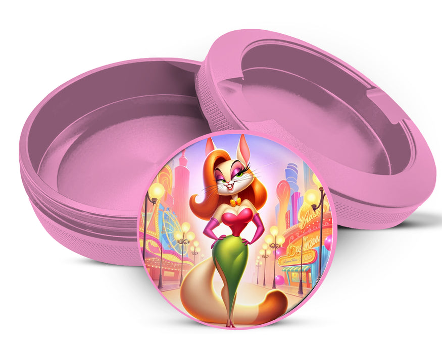 Jessica Rabbit as a Cat Grinder, Bombshell Feline Animated Snus Storage Case Pink
