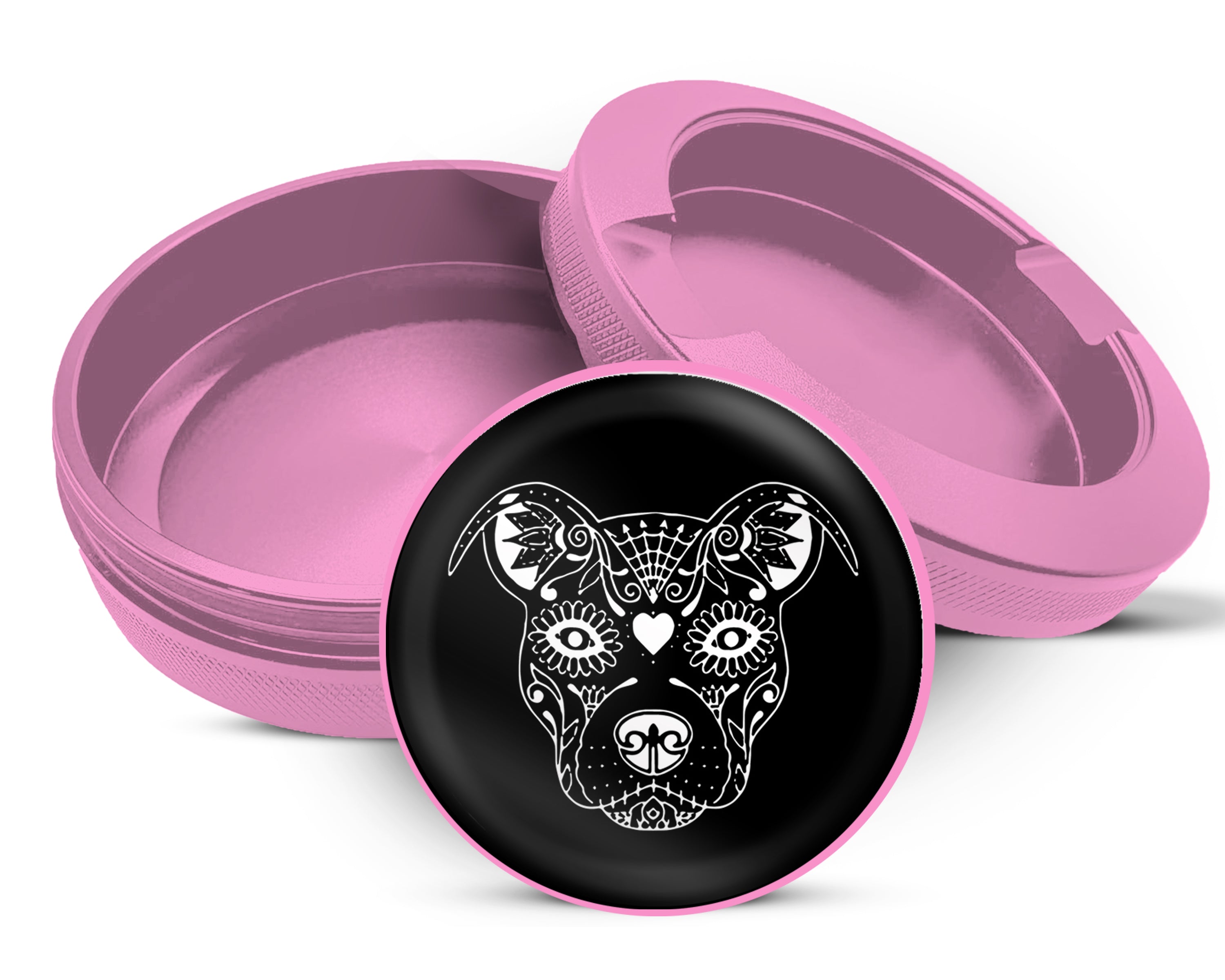 Pitbull Day Of The Dead Snus Storage Case Pink