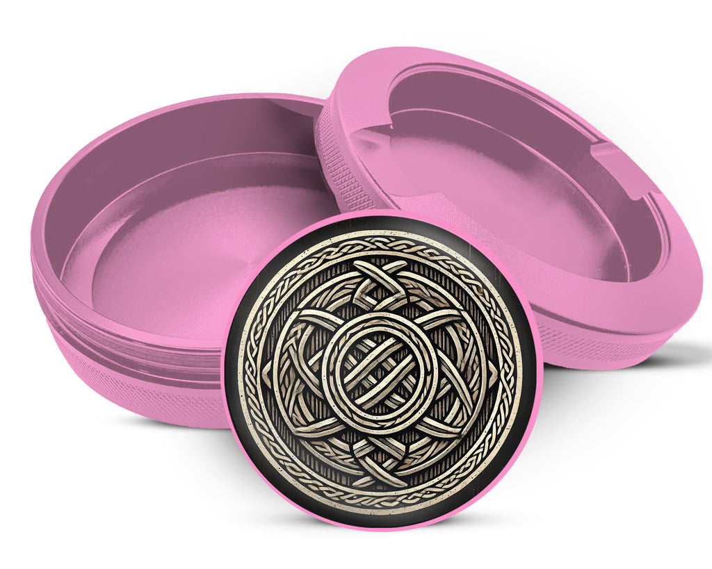 Nordic Knotwork Shield Emblem Snus Storage Case Pink