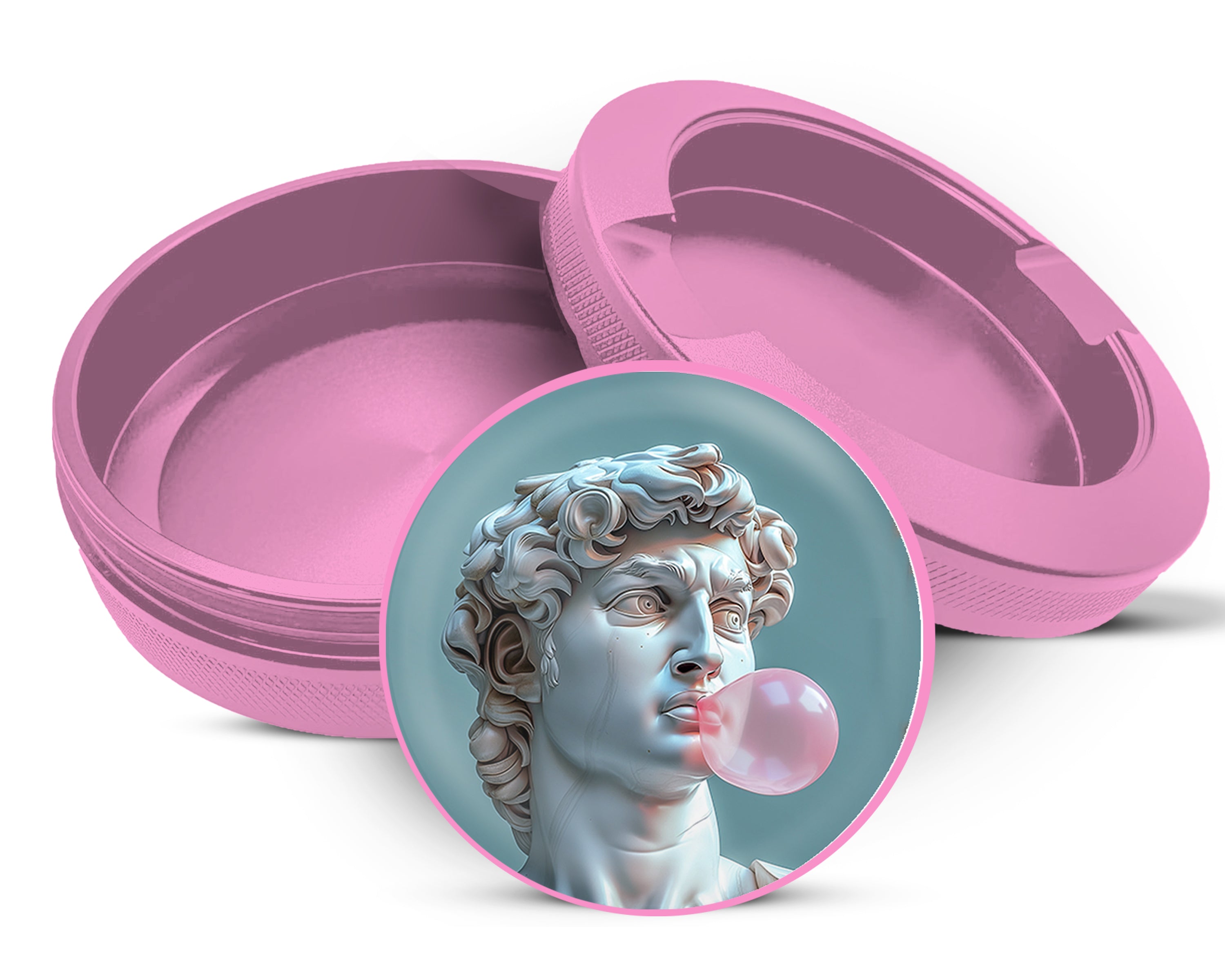 Michelangelo Statue Of David Blowing A Bubble Snus Storage Case Pink