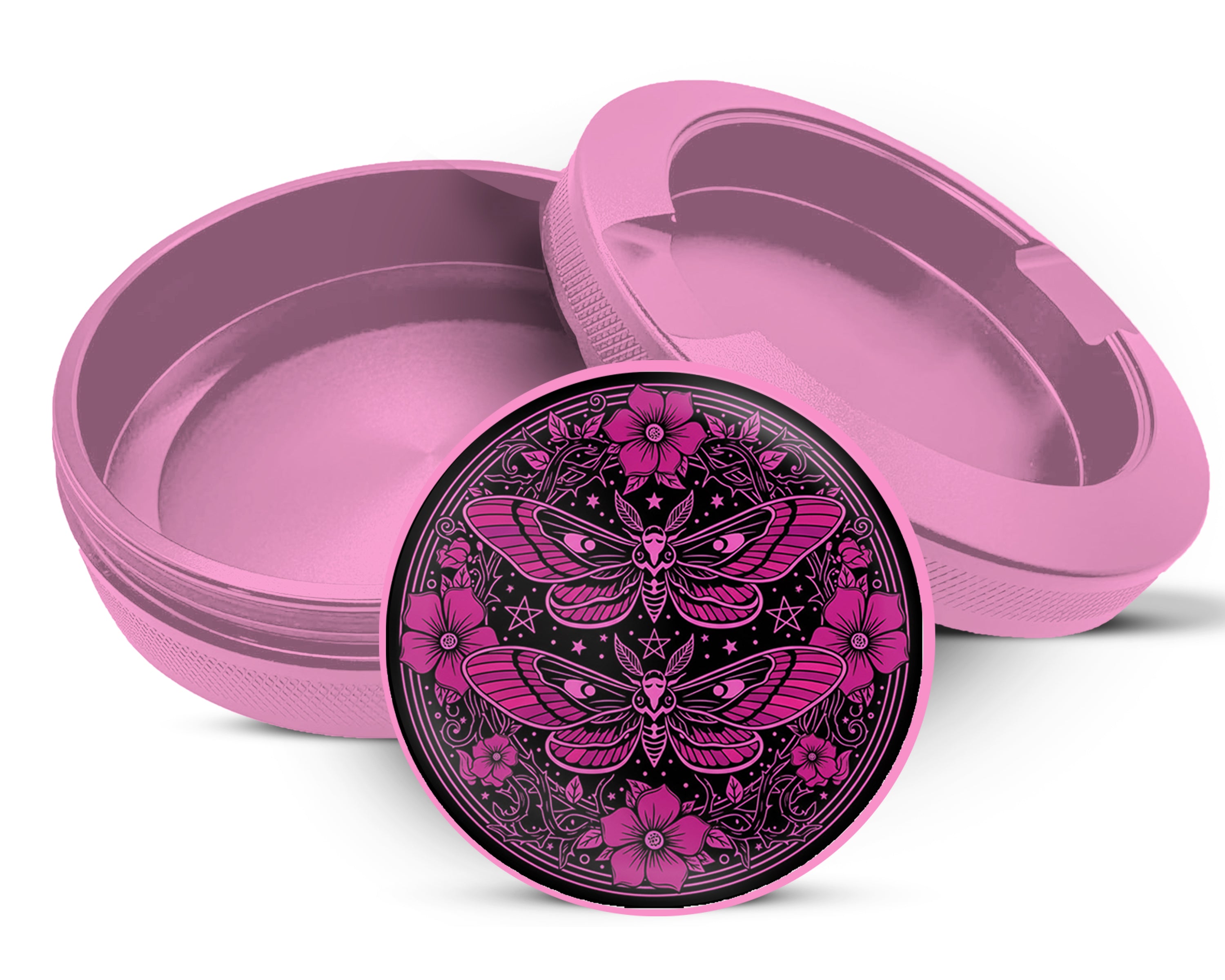 Gothic Moth Magic Mandala Snus Storage Case Pink