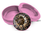 Ball Python Snake Coiled Up Snus Storage Case Pink